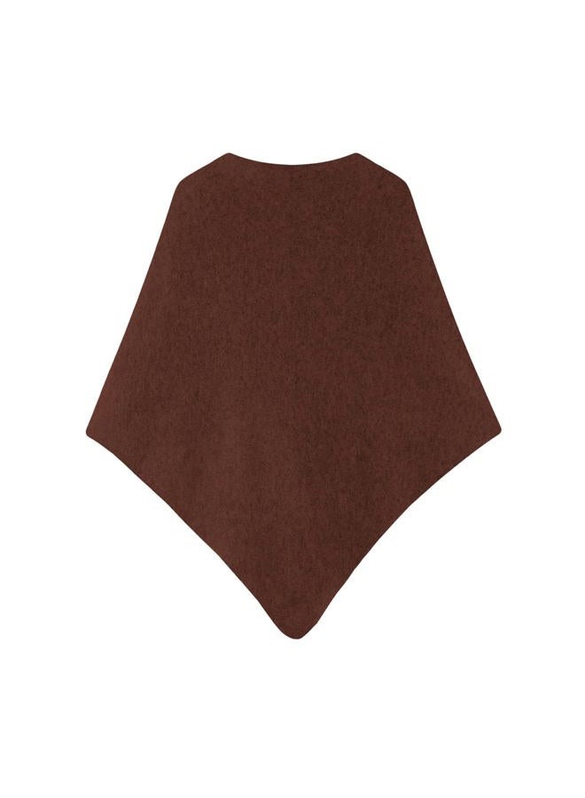 XRTBMN Pashmina Shawl Wraps for Women Knitted Shawls Scarf Solid Color Lightweight Poncho Wrap Tops Fall Winter Clothing (Brown, One Size) - Image 2