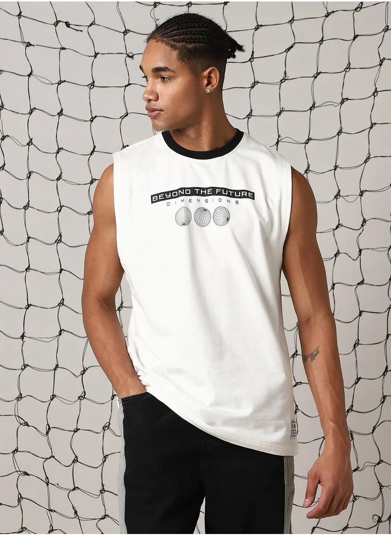 هوبرهولمي Men's White 100% Cotton Printed T-Shirt