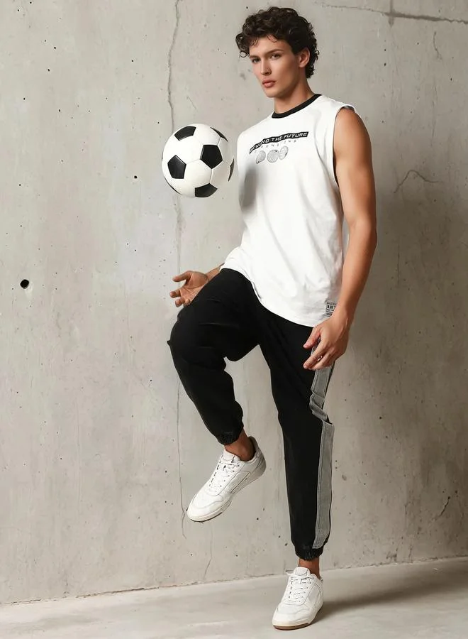 Hubberholme Men Futurestic Printed Sleeveless T-Shirt