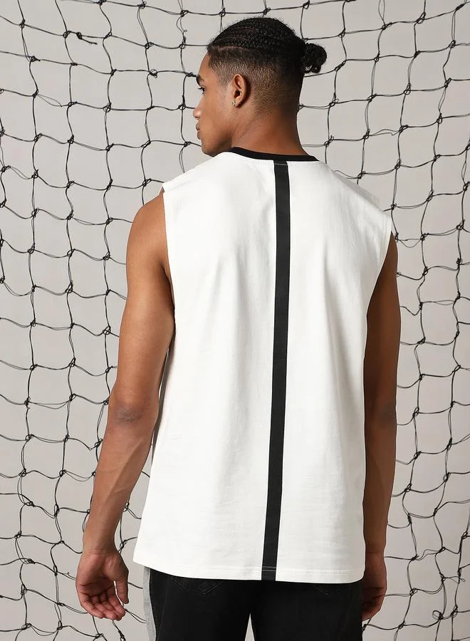 Hubberholme Men Futurestic Printed Sleeveless T-Shirt