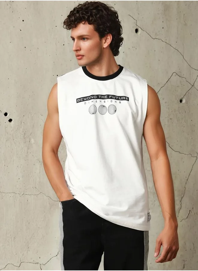Hubberholme Men's White 100% Cotton Printed T-Shirt