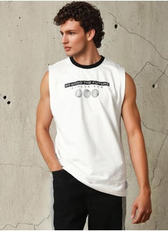 Men Futurestic Printed Sleeveless T-shirt