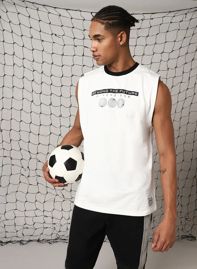 Hubberholme Men Futurestic Printed Sleeveless T-Shirt