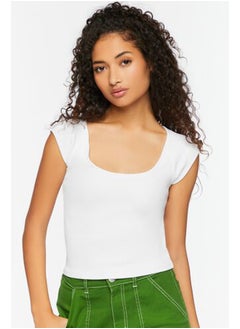 Ribbed Cap Sleeve Crop Top