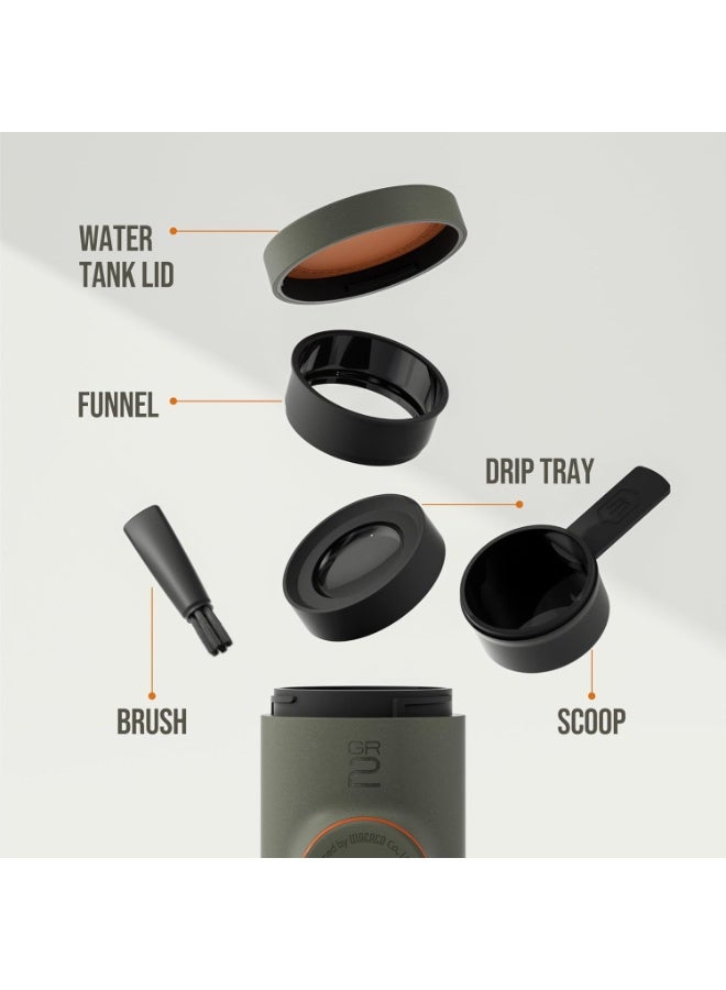 Espresso Machine Compatible Ground Coffee, Portable Coffee Maker 18 Bar Manually Operated, Espresso Maker On The Go,Ultra-Small For Travel Camping Fishing Climbing Riding - Image 2