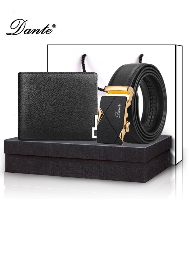 Dante Men's Genuine Leather Wallet + Belt Practical Gift Set (Belt Length 125cm) - Image 1