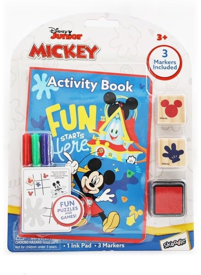 SKOODLE Disney Activity Coloring Book with Stamps & Markers Kids Painting kit Educational Toys for 3-6 Boys & Girls Birthday Gifts School Craft Activities (Mickey) - Image 1