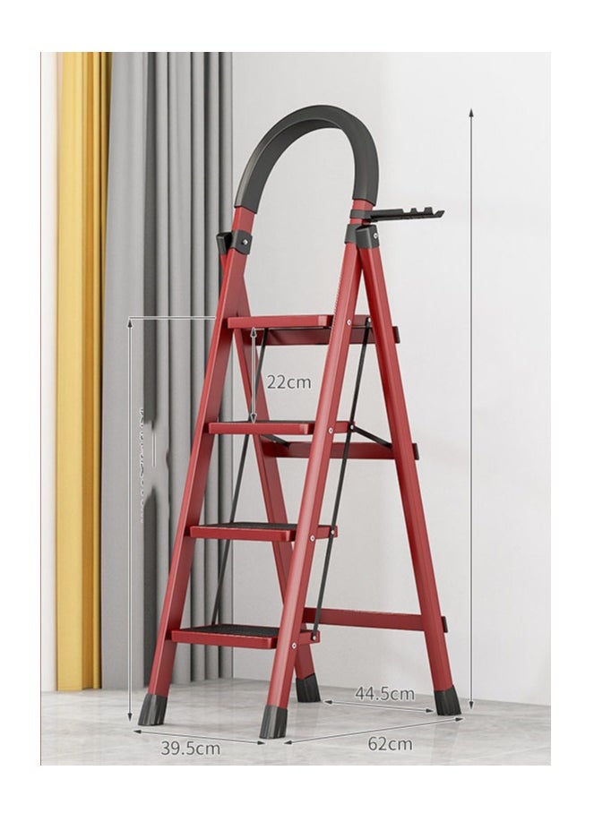 Arabest - Easy to use and Carry Telescopic Ladder Foldable Ladder Home Kitchen Closet Library Ladders, 4 Step Folding Lightweight Stepladder with Tool Shelf for Garage, Hot Tub & Indoor - Image 1