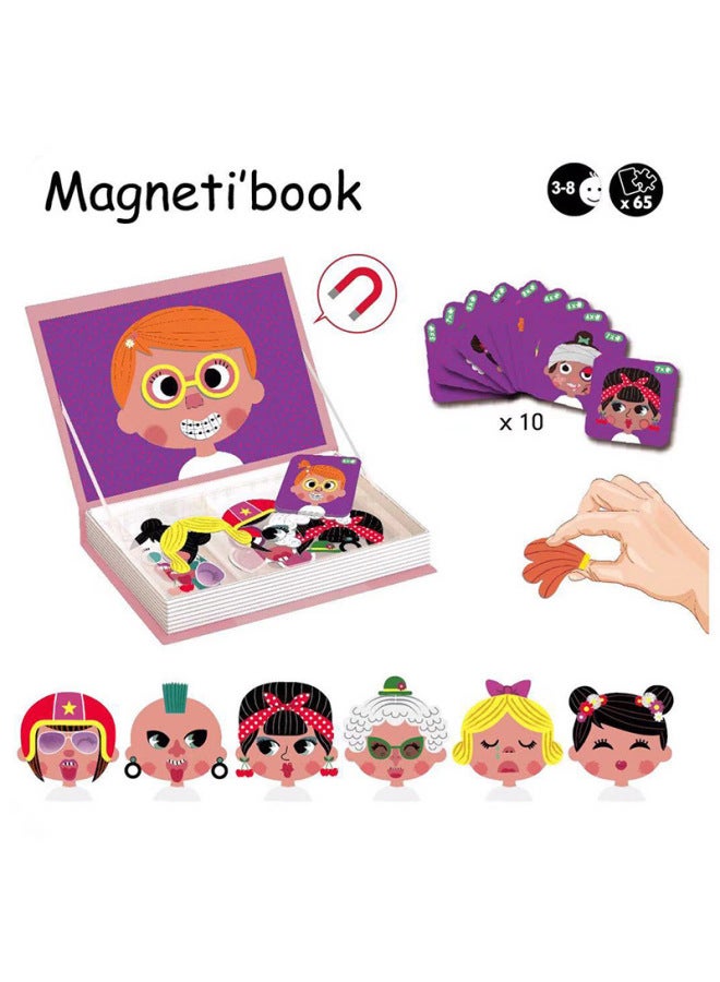 Hot Sale French Little Red Book Dress Baby DIY Assembled Magnetic Book Magnetic Sticker 3D Early Education Puzzle-Color: - Image 2