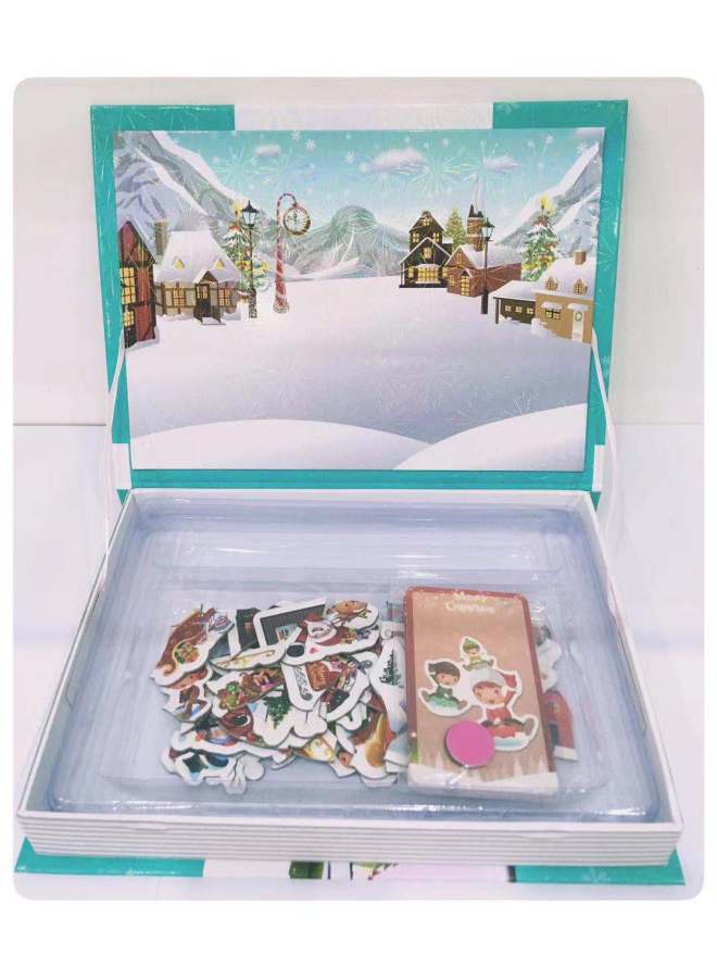 Hot Sale French Little Red Book Dress Baby DIY Assembled Magnetic Book Magnetic Sticker 3D Early Education Puzzle-Color: - Image 1