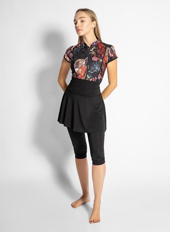 منيرفا سيكرت جريك فلورا - طقم سباحة قطعة واحدة بتنورة وشورت - Image 3