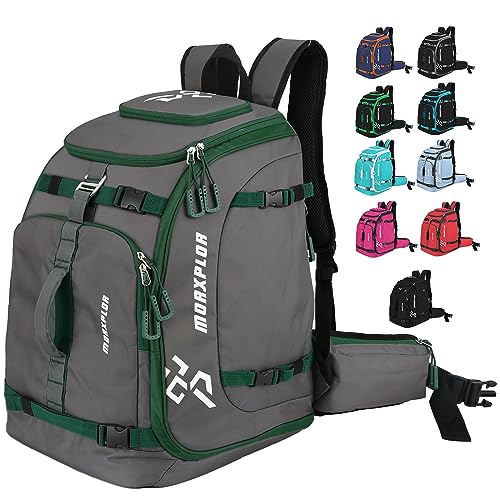 MORXPLOR Ski Boot Bag Backpack, 60L padded Ski Gear Bag & Snowboard Boot Bag,Large Capacity Waterproof Ski Travel Bag & Ski Boot Travel Backpack for Helmet,Goggles,Gloves,Skis,Snowboard Gear - Image 1