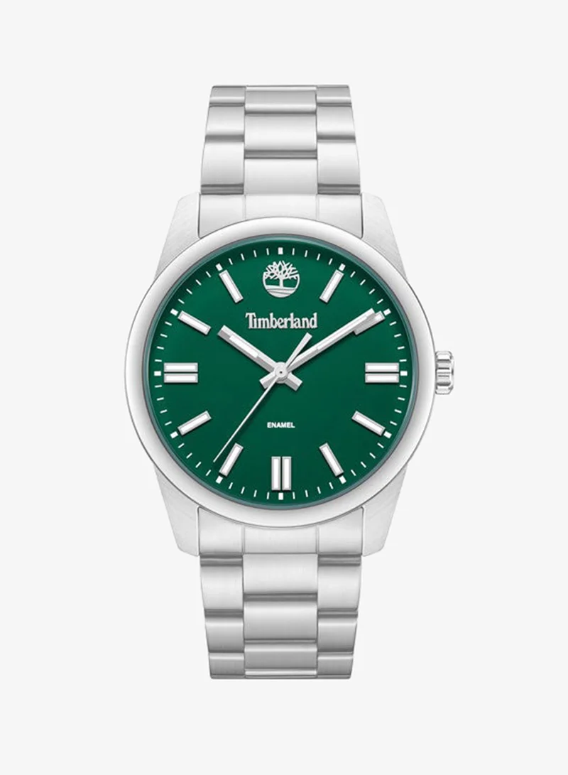 Timberland Midnight Mine Green Dial Stainless Steel Bracelet Analog Watch for Men, 42mm