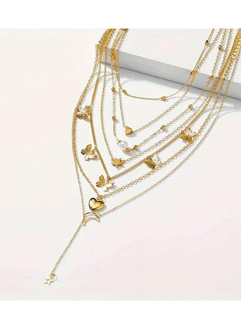 Goolsky Vintage Style Butterfly Choker Necklace Set with Chain Details - Daily Wear for All Seasons - Image 2