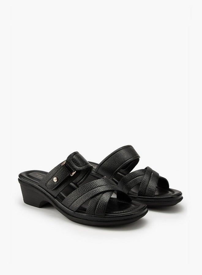 Flora Bella By Shoexpress Criss-Cross Textured Slip-On Sandals - Image 2