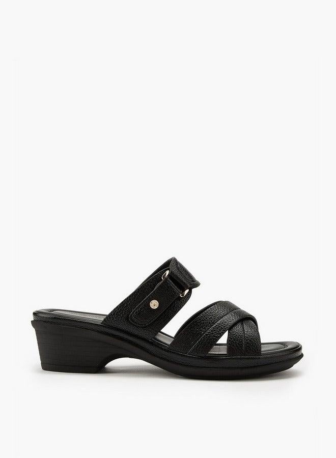 Flora Bella By Shoexpress Criss-Cross Textured Slip-On Sandals - Image 3