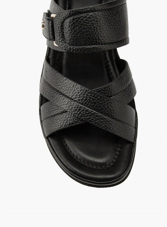 Flora Bella By Shoexpress Criss-Cross Textured Slip-On Sandals - Image 4