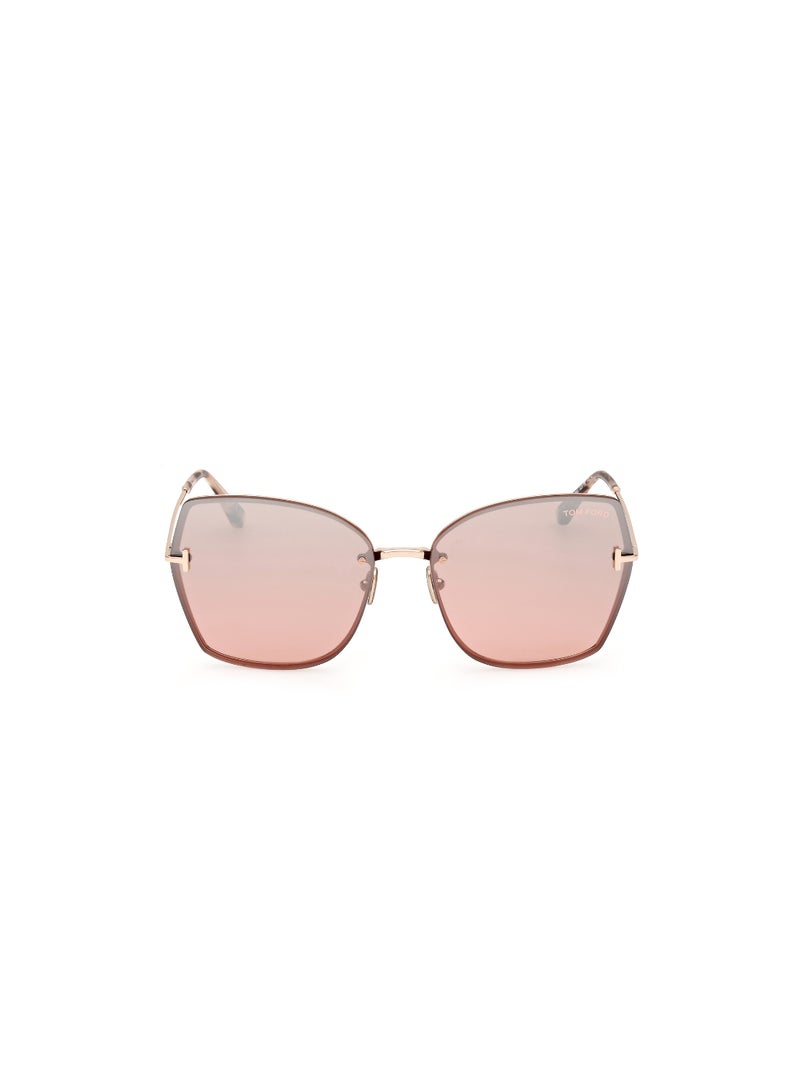 TOM FORD Women's Butterfly Shape Metal Sunglasses FT110728U62 Lens Size: 62 Millimeter - Shiny Rose Gold - Image 2