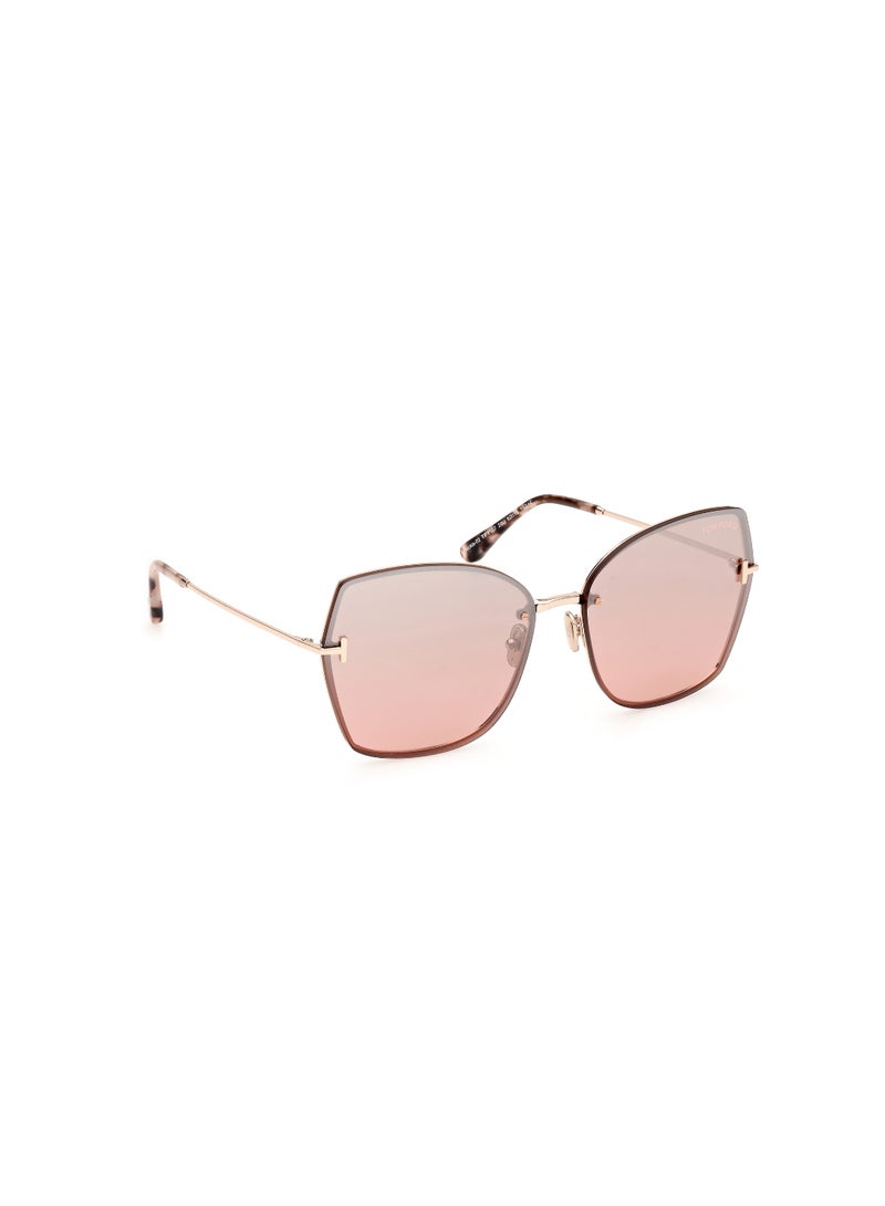 TOM FORD Women's Butterfly Shape Metal Sunglasses FT110728U62 Lens Size: 62 Millimeter - Shiny Rose Gold - Image 3