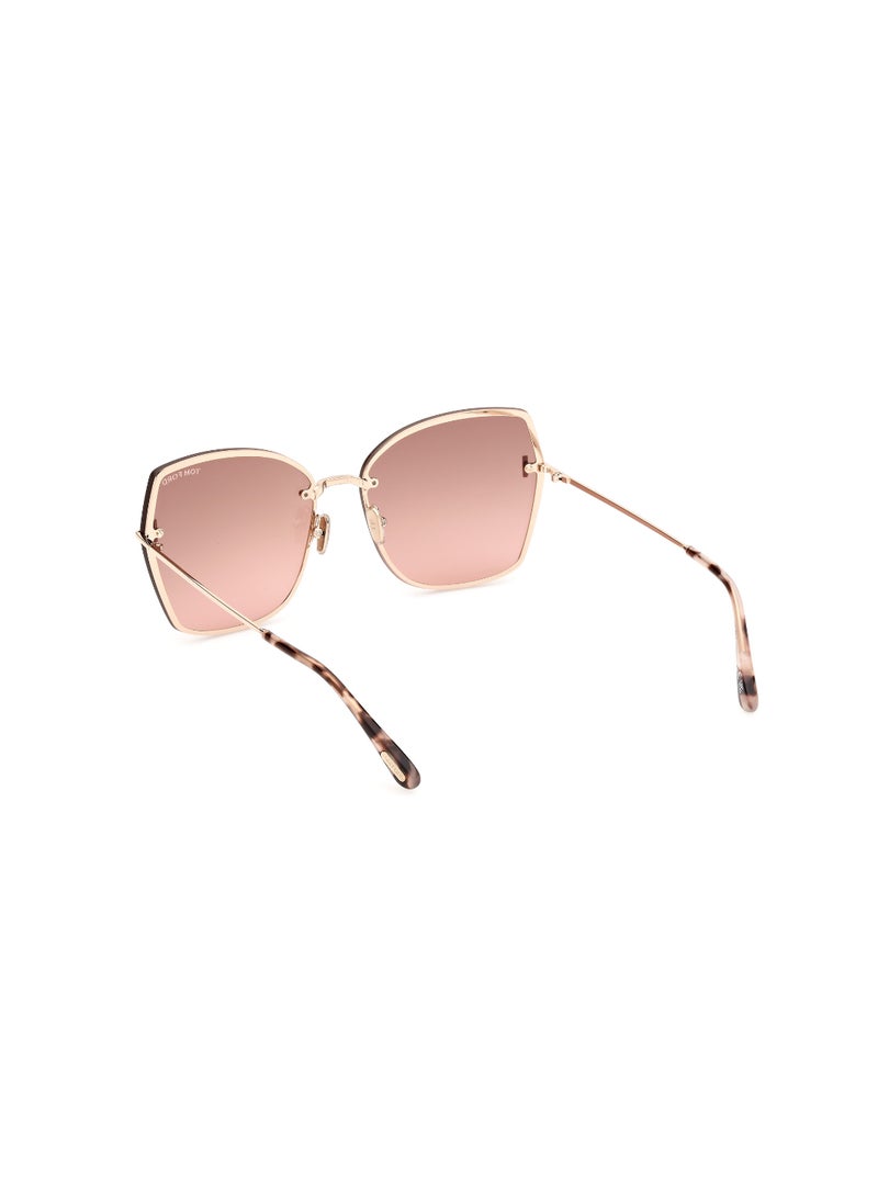 TOM FORD Women's Butterfly Shape Metal Sunglasses FT110728U62 Lens Size: 62 Millimeter - Shiny Rose Gold - Image 5