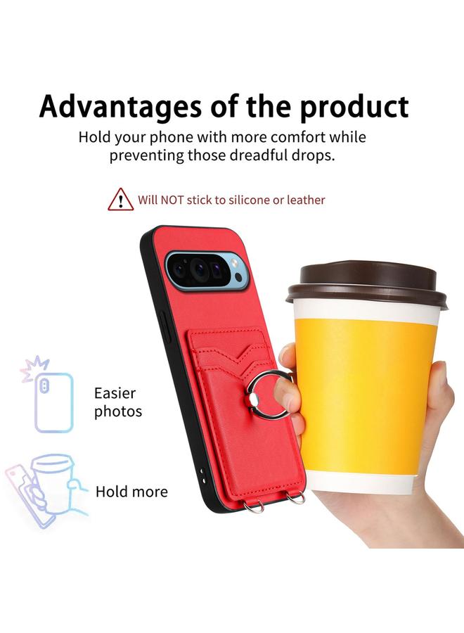 S-TOP Case For Google Pixel 9 / 9 Pro R20 Crossbody Rope Ring Card Holder Phone Case - Image 3