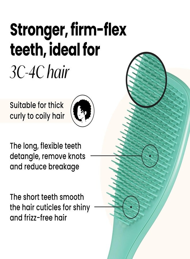 Tangle Teezer Ultimate Detangler Curly Hair Brush, Dry & Wet Hairbrush, Reduces Frizz & Breakage, for 3C to 4C Curly Hair Types, Aqua Green - Image 2