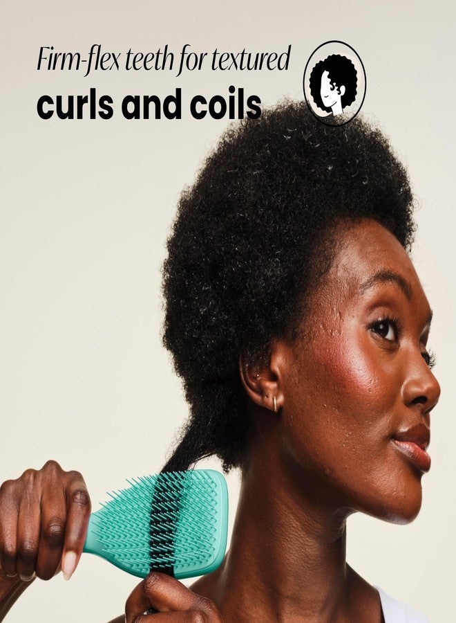Tangle Teezer Ultimate Detangler Curly Hair Brush, Dry & Wet Hairbrush, Reduces Frizz & Breakage, for 3C to 4C Curly Hair Types, Aqua Green - Image 3