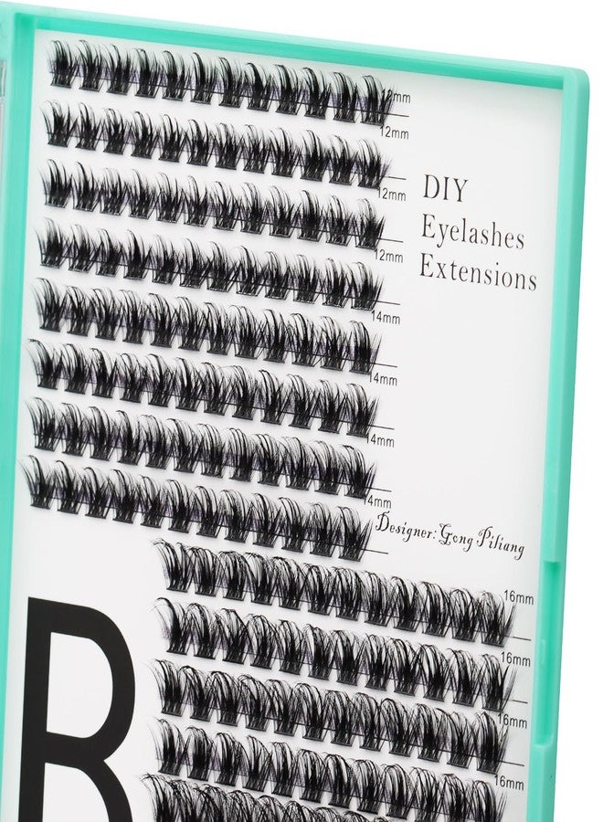 Bodermincer Large Tray 17 Rows 9 Colors Mix Cluster Lashes Extensions Colorful Individual False Cluster, Light Pink, Rose Red, Fluorescent Pink, Fluorescent Yellow, Fluorescent Orange,Light Purple, Deep Green, and Deep Blue (Black 12-14-16-18mm MIX) - Image 2