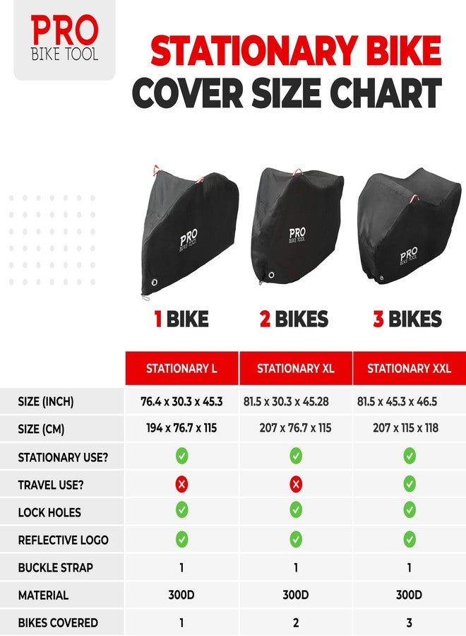 PRO BIKE TOOL Waterproof Bike Cover - Outdoor Bicycle Storage Fits up to Bikes - Heavy Duty Ripstop Material with UV Protection for Yard, Garden, or Car Racks - Durable Black Design - 81.5x46.5-Inch - Image 3