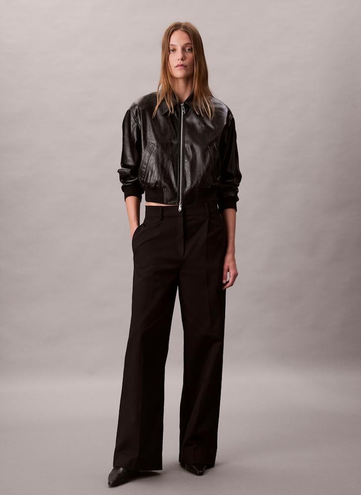 CALVIN KLEIN Casual Pleated Wide Leg Chinos - Image 1