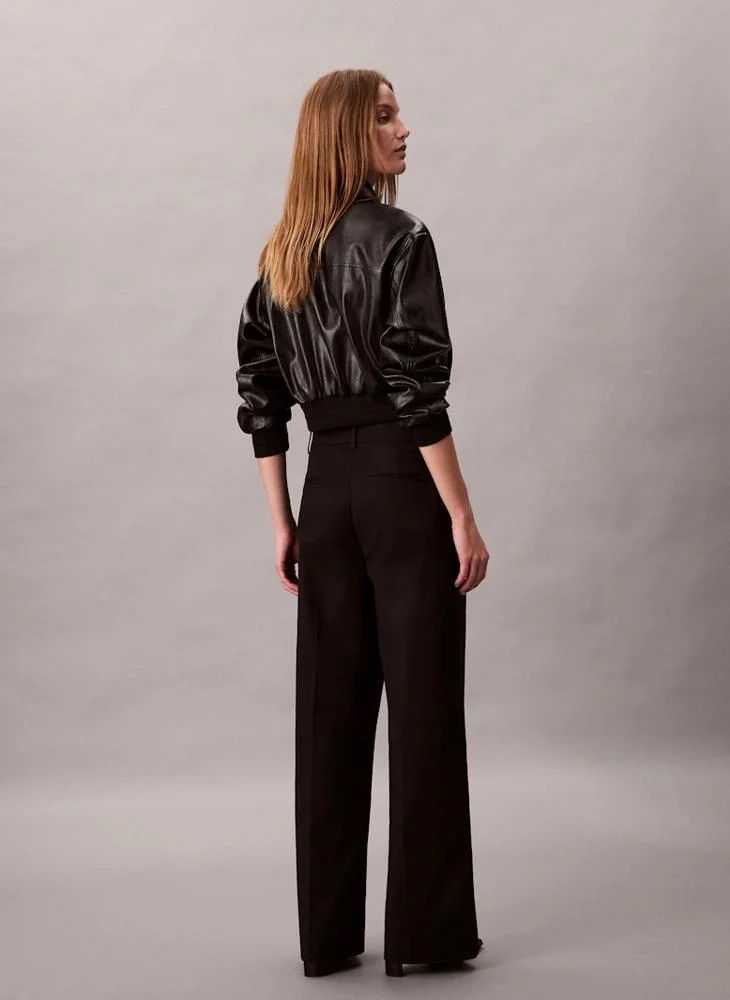 CALVIN KLEIN Casual Pleated Wide Leg Chinos