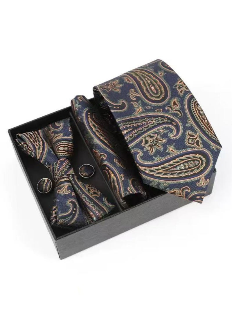 المألوف ربطة العنق دعوى هدية مربع مجموعة (التعادل ، جيب مربع ، أزرار أكمام ، القوس التعادل مجموعة)