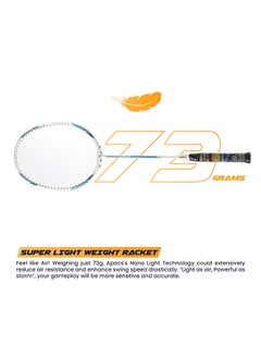 Apacs Asgardia Control Badminton Racket – Ultra-Lightweight 73g, High-Speed Japan Graphite Frame & Shaft, Max 35 lbs Tension, G2 Grip, Unstrung with Full Cover for Power & Control  - Image 5