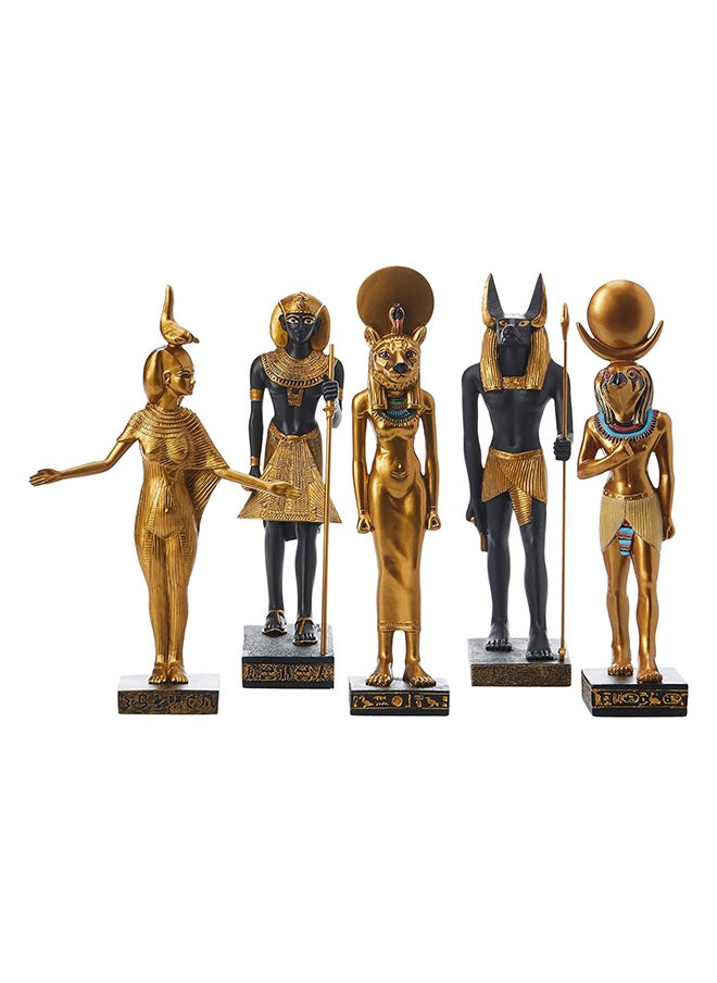 Generic Design Toscano  Gods Of The Egyptian Realm Figurine Statues  8 Inch  Set Of Five  Polyresin  Black And Gold 
