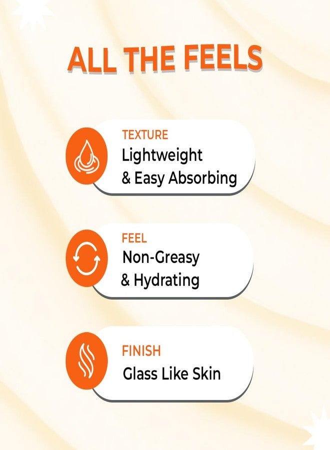 Moody SPF 50 PA+++ Vitamin C Sunscreen with UVA, UVB & Blue Light Protection for Glowing Skin| Long Lasting Hydration Lightweight | Non-Greasy, Quick-Absorbing Sunscreen, 30ml - Image 4