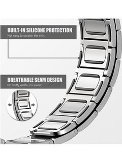 KASTWAVE Metal Straps Compatible with Apple Watch 45mm/44mm, Magnetic Metal iWatch Replacement Bands, Stainless Steel Strap for Apple Watch Series 7/6/5/4/SE (Sliver)  - Image 5