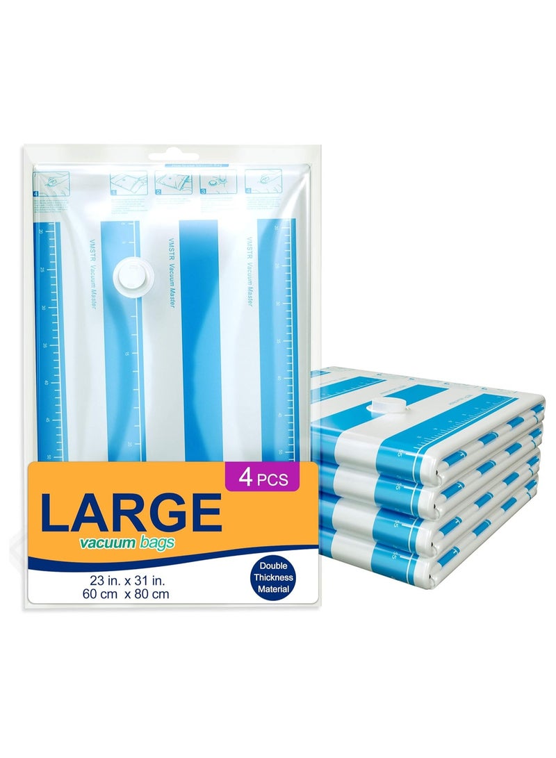VMSTR Premium Large Vacuum Storage Bags 4 Pack 80% Space Saver Compression Bags 60x80CM (Works with Any Vacuum Cleaner) - Image 1