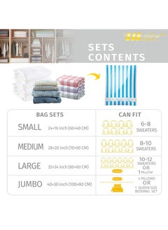 VMstr VMSTR Premium Large Vacuum Storage Bags 4 Pack 80% Space Saver Compression Bags 60x80CM (Works with Any Vacuum Cleaner)  - Image 5