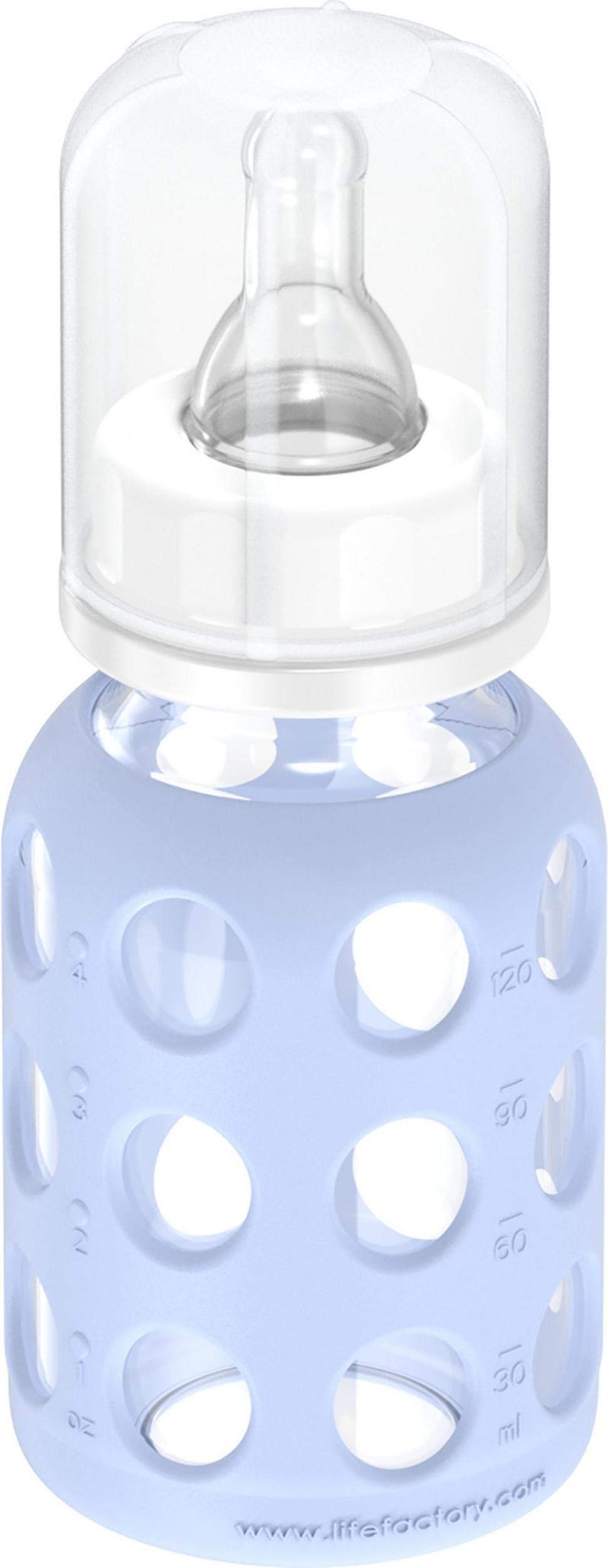 Lifefactory Glass Baby Bottle with Stage 1 Nipple and Protective Silicone Sleeve Blanket 4 Oz - Image 3