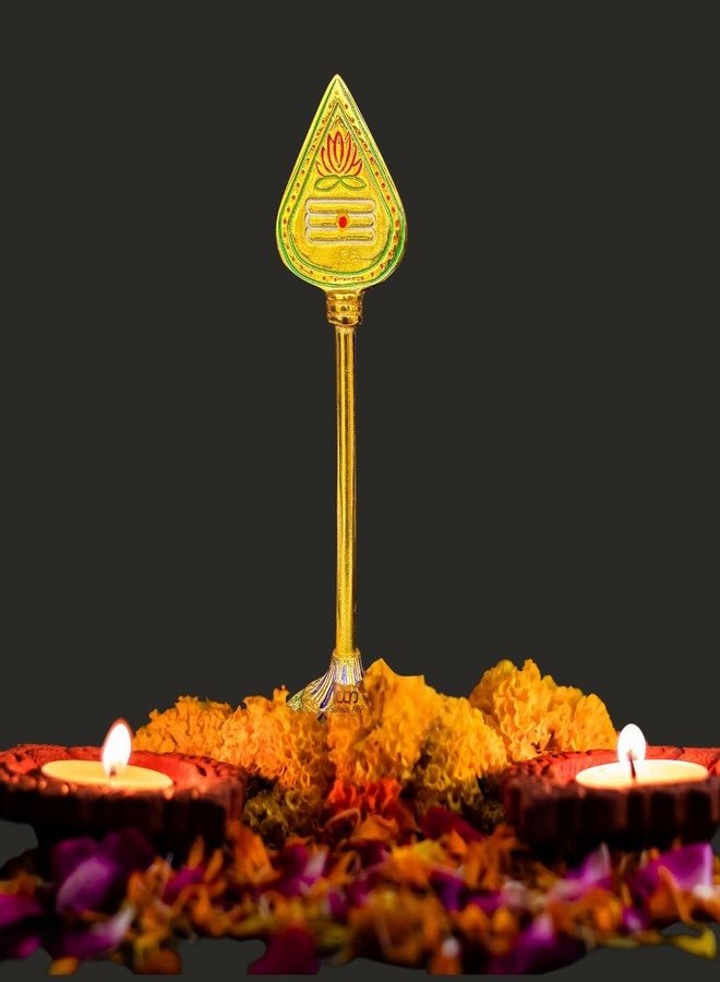 Salvus APP SOLUTIONS Metal Gold Traditional Lord Murugan Vel for Pooja/Pooja Stick/Pooja Item for Home and Gift. (Height-8 inch) - Image 4