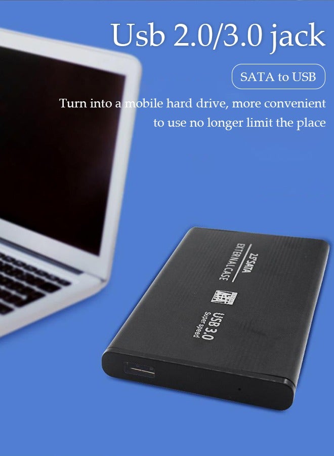 حاوية قرص صلب خارجي، حاوية قرص صلب خارجي عالمية بحجم 2.5 بوصة، تحويل SATA إلى USB3.0، واجهة SATA تدعم الأقراص الصلبة التسلسلية، باللون الأسود - Image 4