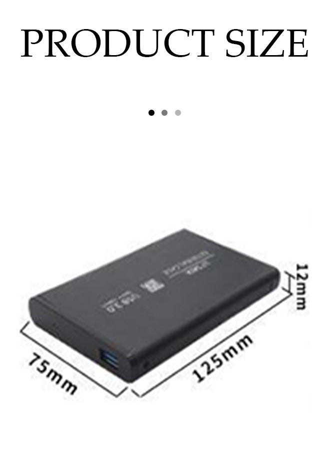 حاوية قرص صلب خارجي، حاوية قرص صلب خارجي عالمية بحجم 2.5 بوصة، تحويل SATA إلى USB3.0، واجهة SATA تدعم الأقراص الصلبة التسلسلية، باللون الأسود - Image 2
