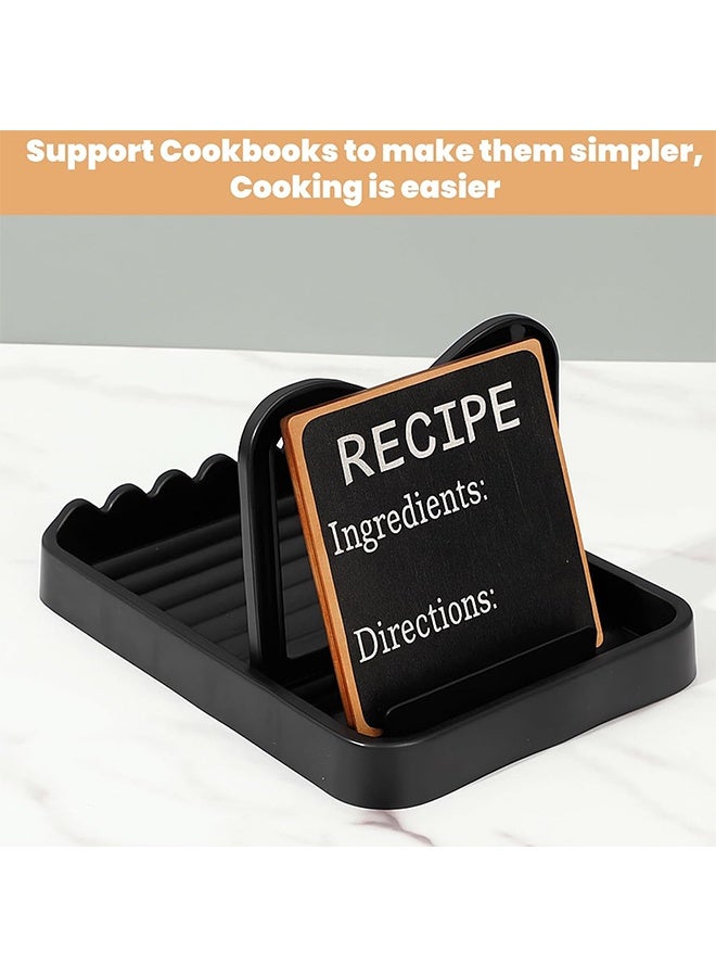 Spoon and Lid Holder,Spoon and Lids Rest Black Pot Lid Holder Multifunctional Spatula Holders While Cooking for Stovetop and Kitchen Counter - Image 4