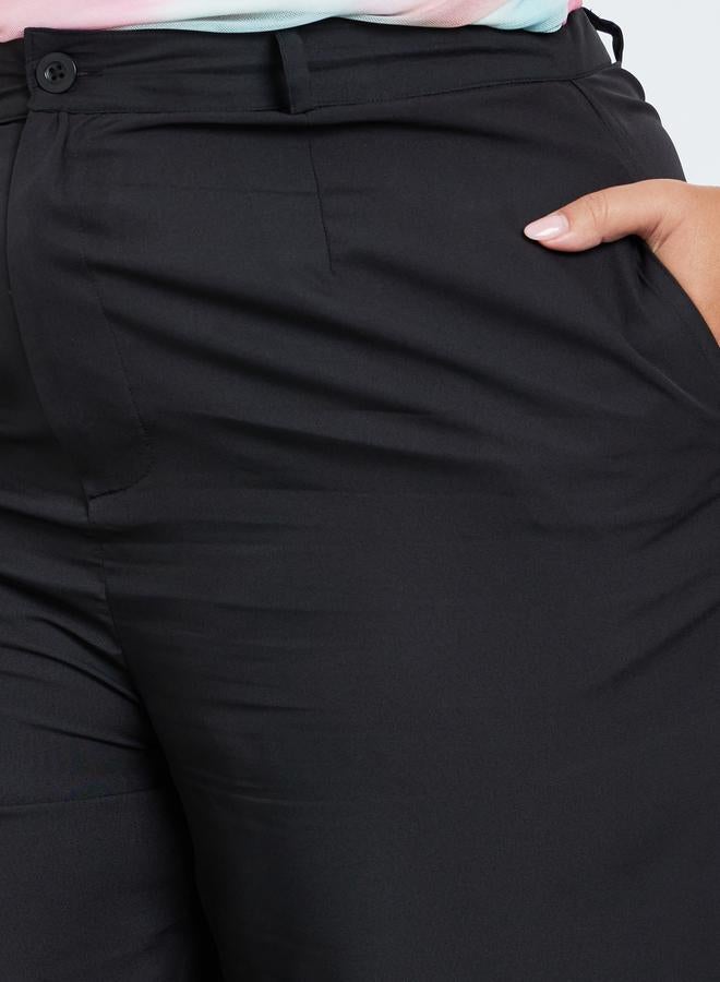 Styli Women Plus Size Black Wide Leg Trousers - Image 3