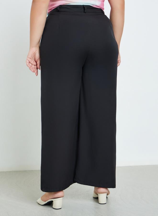 Styli Women Plus Size Black Wide Leg Trousers - Image 4