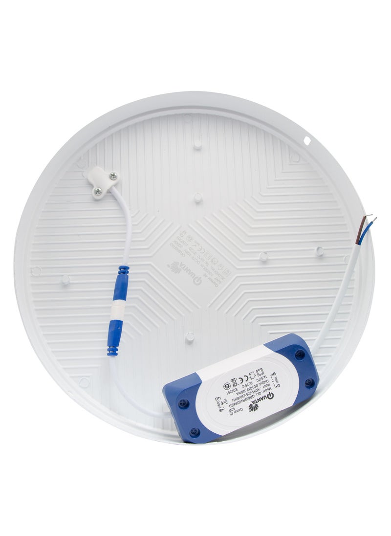 Duravel Duravel LED Ceiling Light Fixture, 23cm Round, White,Framless Surface Mounted LED Panel(Warm White)  - Image 2