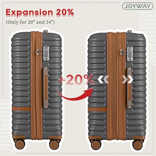 Joyway Expandable Carry on Luggage Sets Airline Approved, Lightweight Hard Shell 20 Inch Carry-on Suitcase with Spinner Wheels - Image 2
