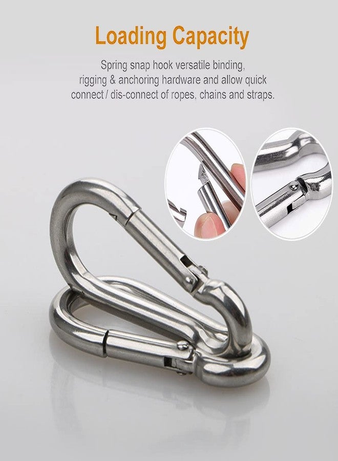 ReNext Set of 4-2 Inch Stainless Steel 304 Spring, Snap, Link, Hook, Clip Carabiner-Keychain, Keyring/Camping/Fishing/Traveling/Hiking/Dog Leash...etc.. Set of 4 (Not Used for Climbing) - Image 3