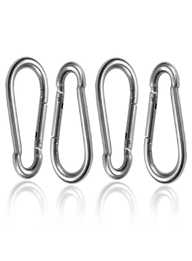 ReNext Set of 4-2 Inch Stainless Steel 304 Spring, Snap, Link, Hook, Clip Carabiner-Keychain, Keyring/Camping/Fishing/Traveling/Hiking/Dog Leash...etc.. Set of 4 (Not Used for Climbing) - Image 1