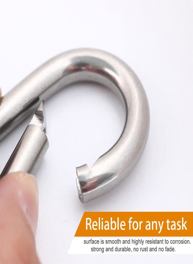 ReNext Set of 4-2 Inch Stainless Steel 304 Spring, Snap, Link, Hook, Clip Carabiner-Keychain, Keyring/Camping/Fishing/Traveling/Hiking/Dog Leash...etc.. Set of 4 (Not Used for Climbing) - Image 4